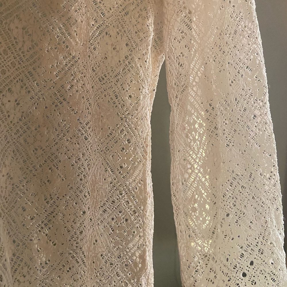 Free People Crochet Long Sleeve Top